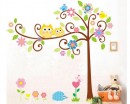 Owl Friends on the Lovely Tree Children Vinyl Wall Decals Nursery Sticker